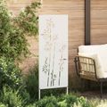 vidaXL Záhradná clona na súkromie Kvetinový Biela 50 x 140 cm