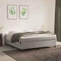 vidaXL Posteľný rám s boxspringom svetlosivá 160x200 cm zamat