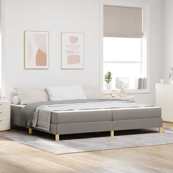 vidaXL Posteľ s pružinovým rámom Sivohnedá 200 x 200 cm látka