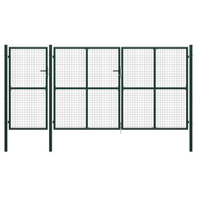 vidaXL Záhradná brána oceľová 400x150 cm zelená