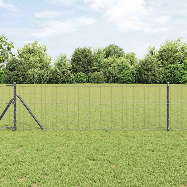 vidaXL Euro plot Sivá 0,8 x 25 m Železo potiahnuté PVC