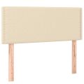 vidaXL Posteľný rám boxspring s matracom krémový 90x190 cm látka