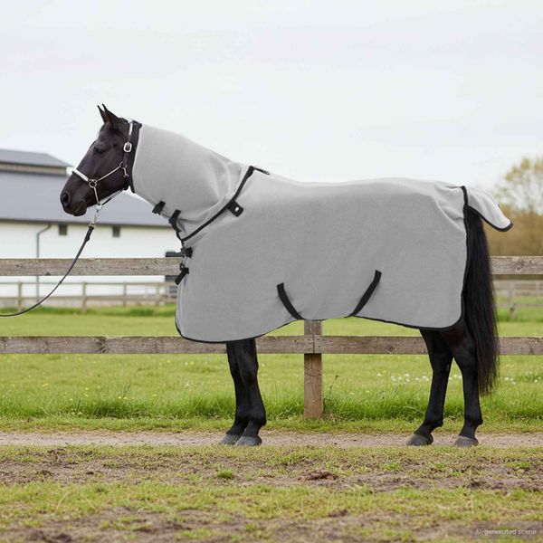 vidaXL Plášť pre kone Plná svetlošedá a ružová 85 cm Polyester