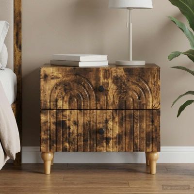 vidaXL Nočný stolík Dymový dub 62 x 34,5 x 48 cm Kompozitné drevo