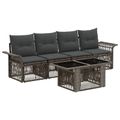 vidaXL Súprava záhradných pohoviek 5 ks Sivá a tmavo sivá polyratan