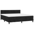 vidaXL Posteľný rám boxspring s matracom čierny 180x200 cm zamat