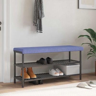 vidaXL Vankúš na lavičku Látka Modrá džínovina Hĺbka 35 cm