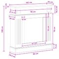 vidaXL Rám krbu Staré drevo 102 x 26 x 100 cm Kompozitné drevo