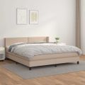 vidaXL Boxspring posteľ s matracom kapučínová 160x200 cm umelá koža