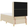 vidaXL Posteľ s pružinovým rámom Krémová 90 x 190 cm látka