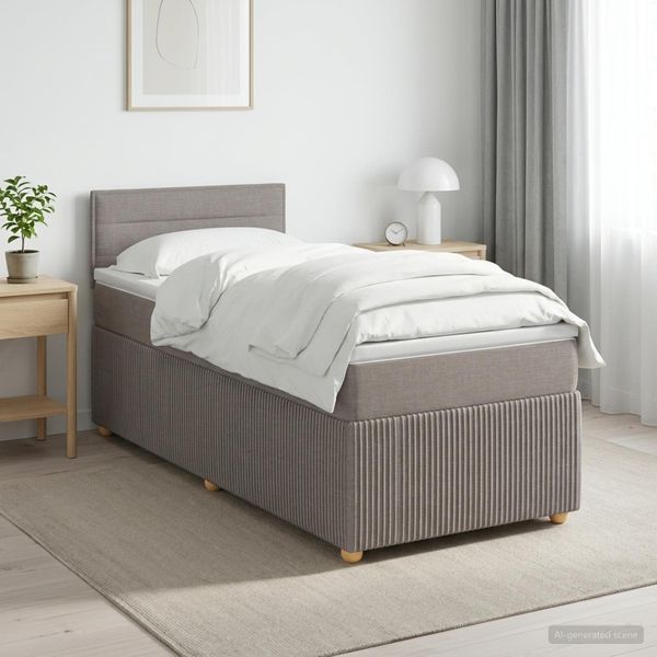 vidaXL Posteľ boxspring s matracom Sivohnedá 80 x 200 cm Látka