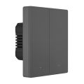 Inteligentný WiFi nástenný spínač SONOFF M5-2C-80 (2-kanálový, do rámu, grafitový)
