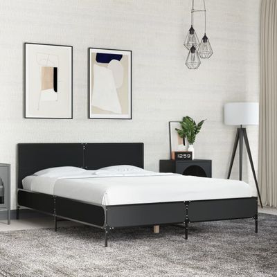 vidaXL Posteľný rám čierny 120x190 cm kompozitné drevo a kov