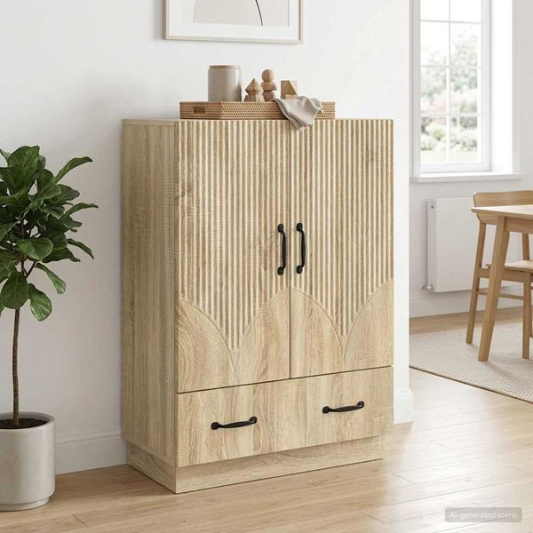 vidaXL Servírovacia skriňa so zásuvkou Dub sonoma 66 x 34,5 x 92 cm