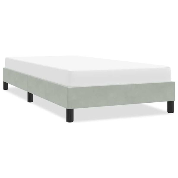 vidaXL Rám postele bez matraca Svetlosivá 100x220 cm Zamat