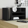 vidaXL Organizér na stôl čierny 44,5x24x25 cm kompozitné drevo