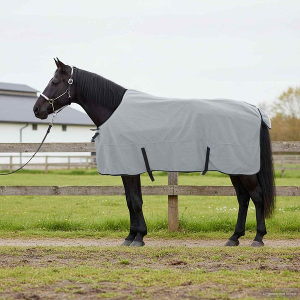 vidaXL Plášť pre kone Plná svetlošedá a ružová 125 cm Polyester