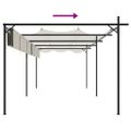 vidaXL Pergola so zaťahovacou strechou krémová 589x292x230 cm