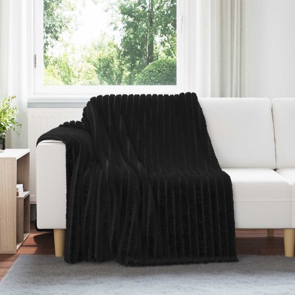 vidaXL Prikrývky na hodenie 6 pcs Čierna 200 x 150 cm Flís