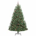 vidaXL Umelý Sklápací Vianočný Stromček Zelená 240 cm PVC a kov