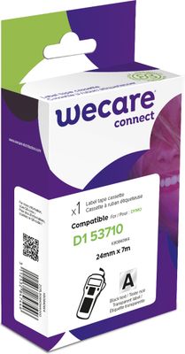 WECARE ARMOR páska kompatibilná s DYMO S0720920,Black/Transparent,24MM*7M