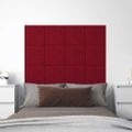 vidaXL Nástenné panely 12 ks vínovočervené 30x30 cm zamat 1,08 m²