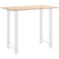 vidaXL Nohy barového stola, biele, 2 ks, 60 x (110-111) cm, oceľové