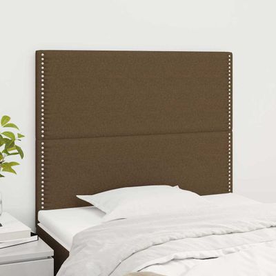 vidaXL Čelo postele tmavohnedé 100x5x118/128 cm látkové