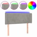 vidaXL Čelo postele s LED bledosivé 103x16x78/88 cm zamat