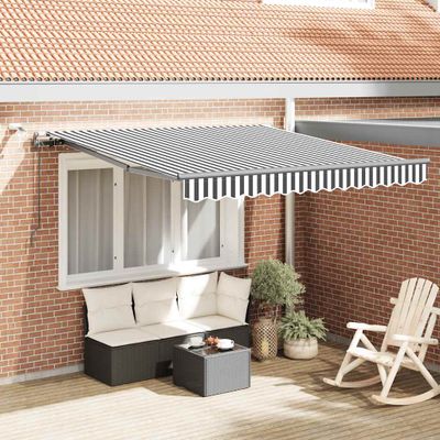 vidaXL Automaticky zaťahovacia markíza LED antracit a biela 300x250 cm