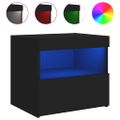 vidaXL Nočný stolík s LED svetlami čierny 50x40x45 cm