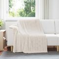 vidaXL Prikrývky na hodenie 6 ks Krémová 200 x 150 cm 4.75 kg Flís