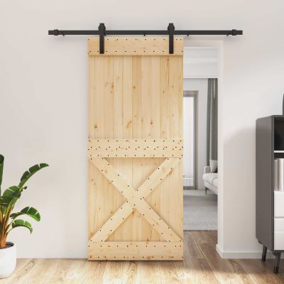 vidaXL Posuvné dvere Prírodná a čierna 90 x 210 cm