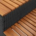 VidaXL vírivka Step čierny 100x50x50,5 cm polyratan a masívna akácia