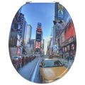 vidaXL Sedenie na toaletu s tichým zatváraním Viacfarebný 44 x 38 cm