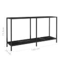 vidaXL Konzolový stolík čierny 140x35x75,5 cm tvrdené sklo