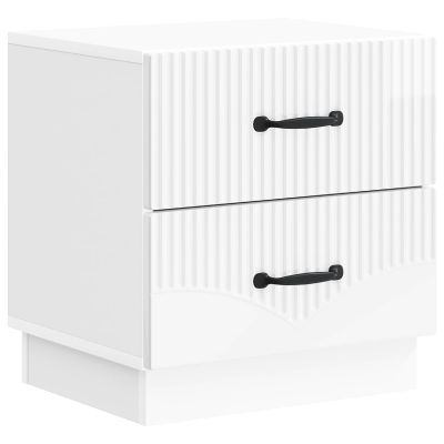 vidaXL Nočný stolík Biela s vysokým leskom 43 x 34,5 x 44,5 cm