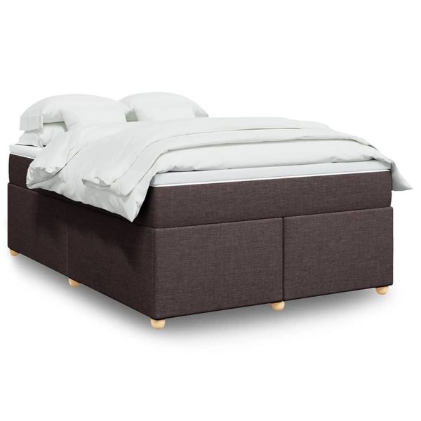 vidaXL Boxspring posteľ s matracom tmavohnedá 160x200 cm látka