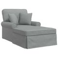 vidaXL Pufa s sukňou 3 ks Svetlosivá látka 91 x 157 x 91 cm