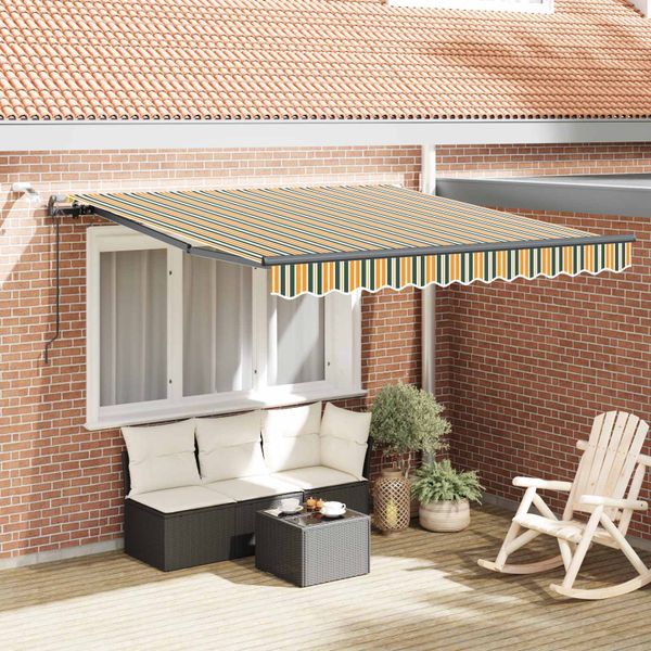 vidaXL Textília na slnečník Zelená a žltá 300 x 250 cm Polyester