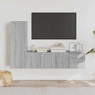 vidaXL 3-dielna súprava TV skriniek sivá sonoma spracované drevo