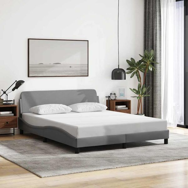 vidaXL Rám postele Dover svetlosivá 160x200 cm látka