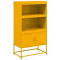 vidaXL Vysoká skrinka horčicovožltá 68,5x38,5x123,5 cm oceľ