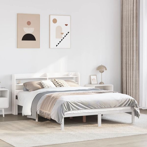 vidaXL Posteľ bez matraca biela 140x200 cm masívna borovica