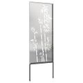 vidaXL Záhradná clona na súkromie Kvetinový Strieborná 50 x 140 cm