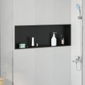vidaXL Sprchový výklenok Čierna 90 x 30 x 9,5 cm Nehrdzavejúca oceľ