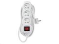 Predlžovací kábel EMOS P1315 / 5 m / 3 zásuvky / s vypínačom / biely / PVC / 1 mm2