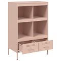 vidaXL Vysoká skrinka ružová 68x39x101,5 oceľ