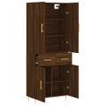 vidaXL Vysoká skrinka hnedý dub 69,5x34x180 cm spracované drevo