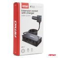 Predlžovacia zásuvka s nabíjačkou 3xUSB-A USB-C QC 3.0 PD 3.0. 148W AMiO-04836